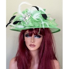 Kentucky Derby Wedding SheerChurch Dress Hat Green White Black  Tea   eb-18214506